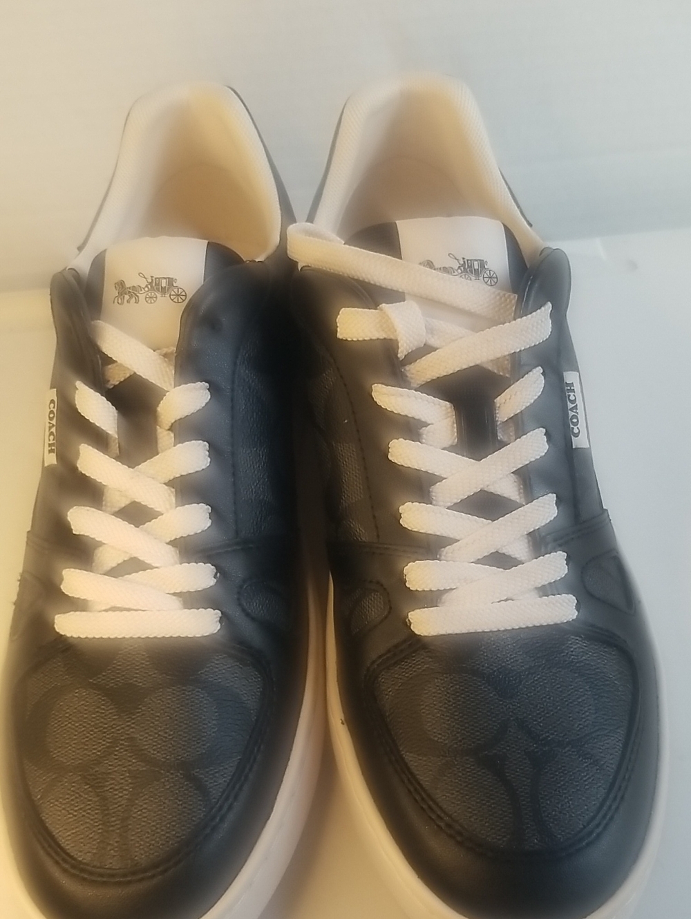 Coach Black and White Men’s Signature Low-Top Sneakers